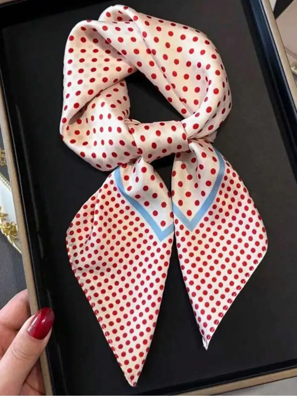 Red Polka Dot Head Scarf S172